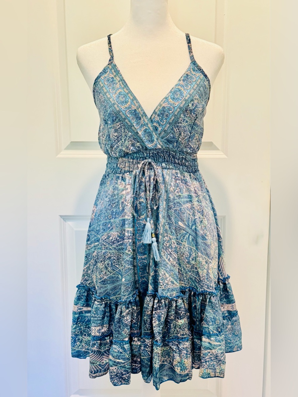 NWT Karma Highway boho print halter mini dress OS